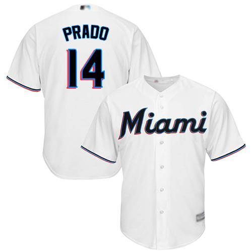 Marlins #14 Martin Prado White Cool Base Stitched Youth MLB Jersey